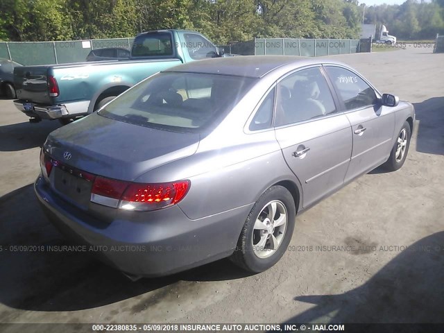 KMHFC46F16A136236 - 2006 HYUNDAI AZERA SE/LIMITED GRAY photo 4