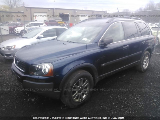 YV1CZ91H541113304 - 2004 VOLVO XC90 T6 BLUE photo 2