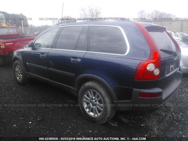 YV1CZ91H541113304 - 2004 VOLVO XC90 T6 BLUE photo 3