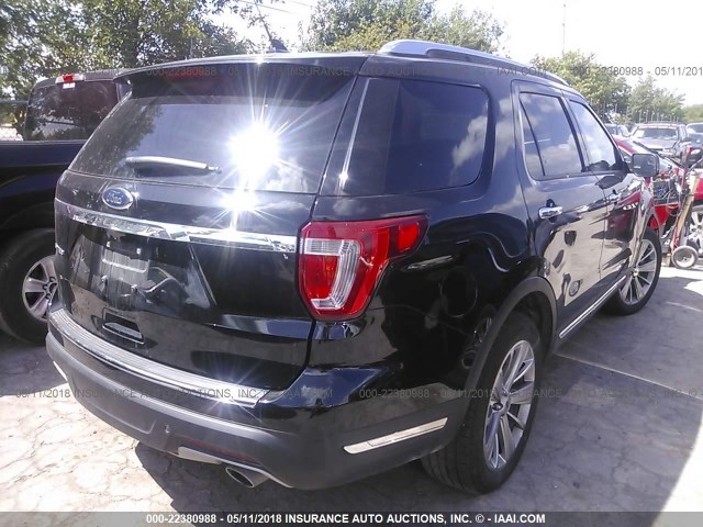 1FM5K7F88JGA04775 - 2018 FORD EXPLORER LIMITED BLACK photo 4