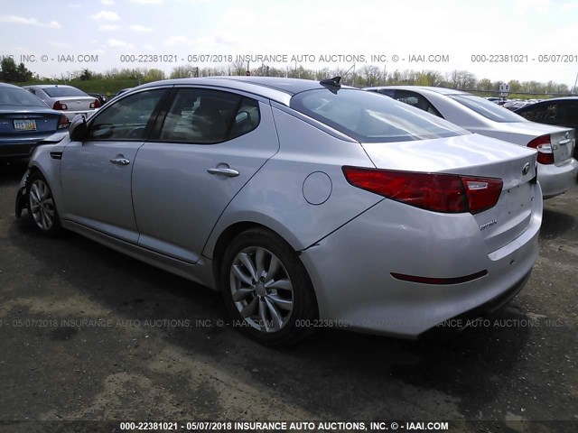 5XXGN4A72EG340534 - 2014 KIA OPTIMA EX SILVER photo 3