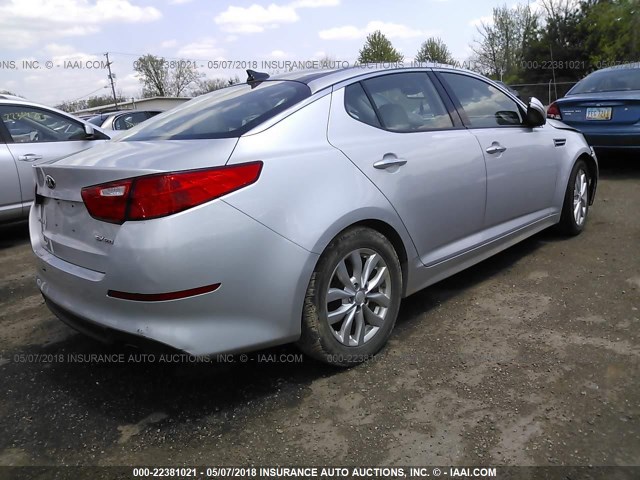 5XXGN4A72EG340534 - 2014 KIA OPTIMA EX SILVER photo 4