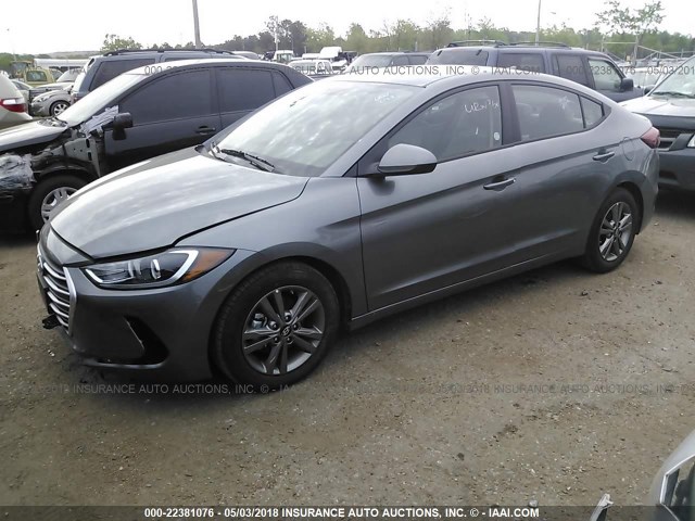 5NPD84LF9JH297453 - 2018 HYUNDAI ELANTRA SEL/VALUE/LIMITED GRAY photo 2