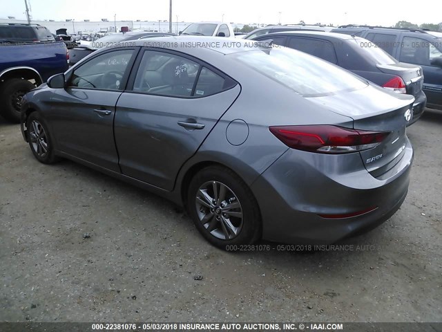 5NPD84LF9JH297453 - 2018 HYUNDAI ELANTRA SEL/VALUE/LIMITED GRAY photo 3