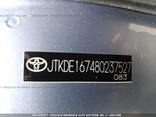 JTKDE167480237527 - 2008 TOYOTA SCION TC 浅蓝色 照片 9