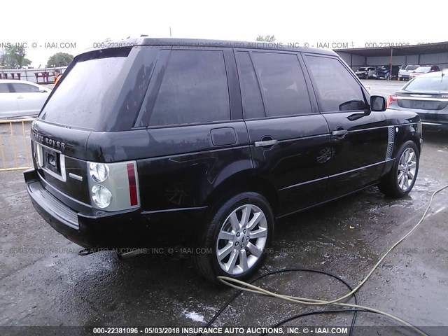 SALMF13426A207103 - 2006 LAND ROVER RANGE ROVER SUPERCHARGED BLACK photo 4