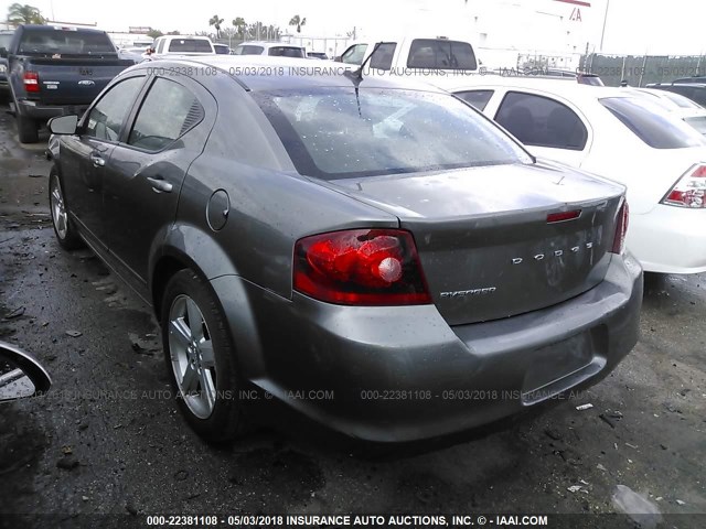 1C3CDZAB4DN713373 - 2013 DODGE AVENGER SE 灰色 照片 3