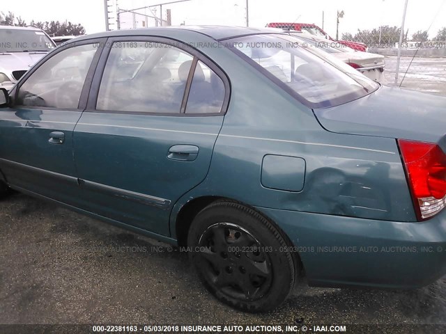 KMHDN46D96U260897 - 2006 HYUNDAI ELANTRA GLS/GT/LIMITED TURQUOISE photo 6