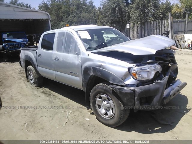 5TFJX4GN4DX017115 - 2013 TOYOTA TACOMA DOUBLE CAB SILVER photo 1