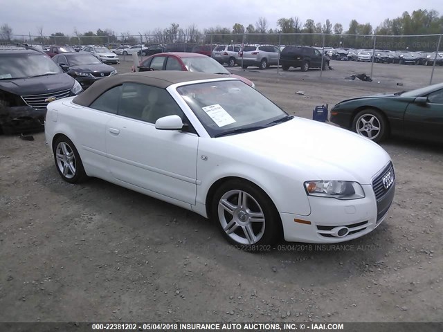 WAUAF48H67K026747 - 2007 AUDI A4 WHITE photo 1