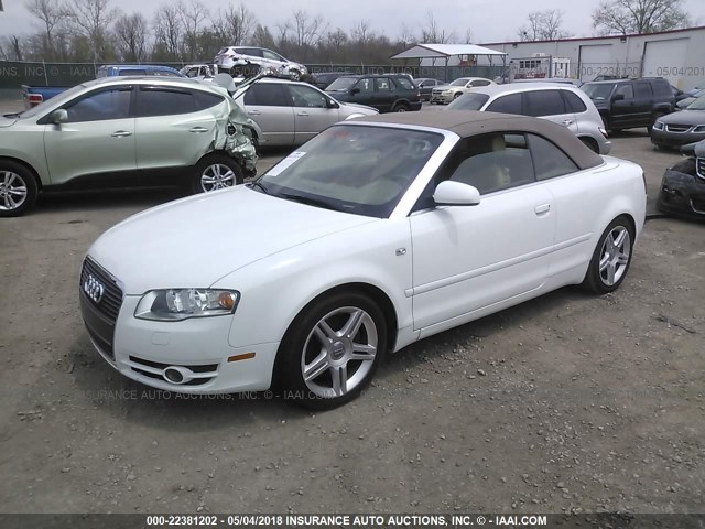 WAUAF48H67K026747 - 2007 AUDI A4 WHITE photo 2