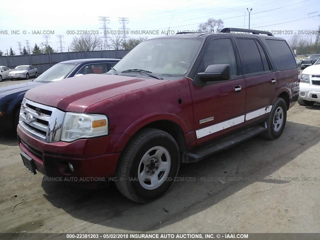 1FMFU15508LA12065 - 2008 FORD EXPEDITION XLT RED photo 2