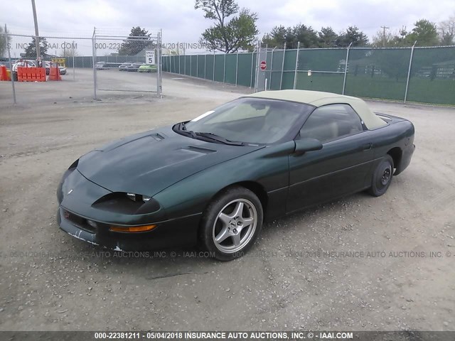 2G1FP32K3T2101325 - 1996 CHEVROLET CAMARO RS GREEN photo 2