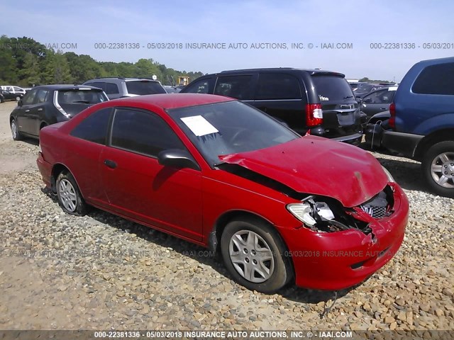 1HGEM22175L022130 - 2005 HONDA CIVIC DX VP RED photo 1