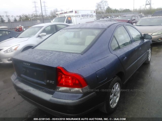 YV1RS61RX12045481 - 2001 VOLVO S60 BLUE photo 4