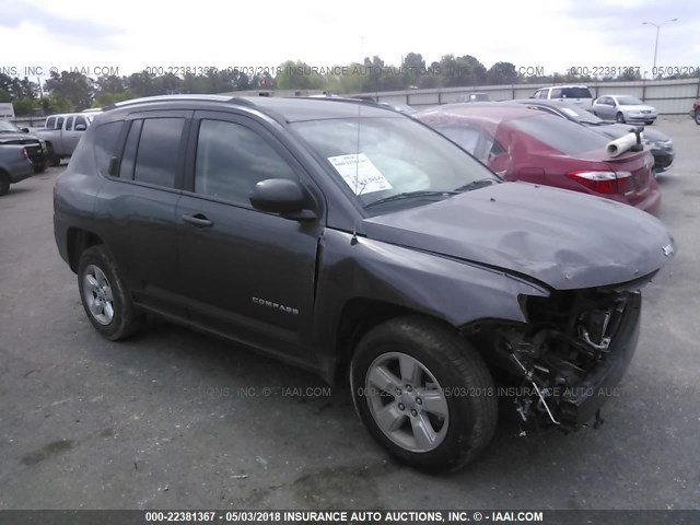 1C4NJCBA1FD250097 - 2015 JEEP COMPASS SPORT GRAY photo 1