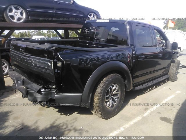 1FTFW1RG6HFC35039 - 2017 FORD F150 RAPTOR BLACK photo 4