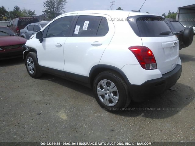 3GNCJKSB6GL276160 - 2016 CHEVROLET TRAX LS WHITE photo 3