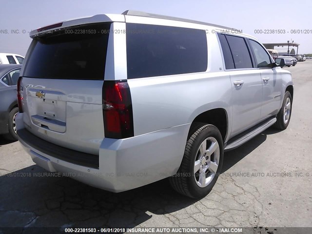 1GNSCJKC3FR186190 - 2015 CHEVROLET SUBURBAN C1500 LT SILVER photo 4