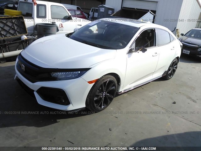 SHHFK7H90HU222677 - 2017 HONDA CIVIC SPORT TOURING WHITE photo 2