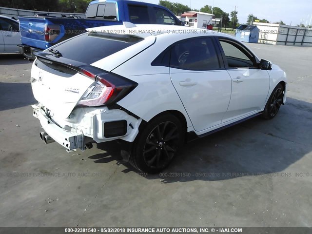 SHHFK7H90HU222677 - 2017 HONDA CIVIC SPORT TOURING WHITE photo 4