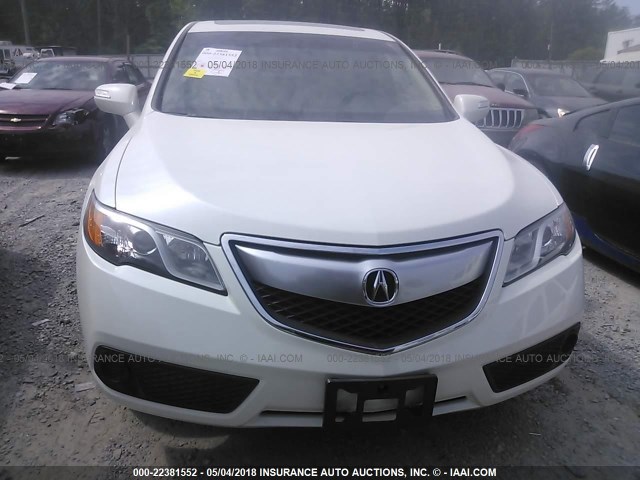 5J8TB4H32DL010175 - 2013 ACURA RDX WHITE photo 6