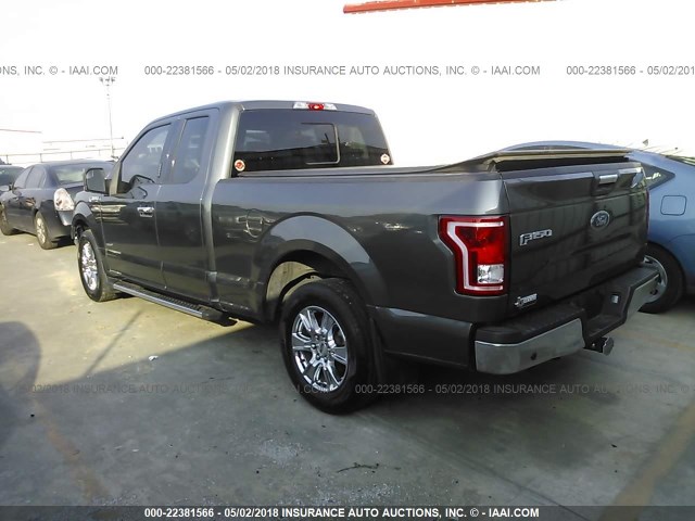 1FTEX1CP4FKF02748 - 2015 FORD F150 SUPER CAB GRAY photo 3