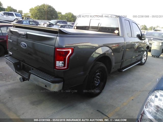 1FTEX1CP4FKF02748 - 2015 FORD F150 SUPER CAB GRAY photo 4