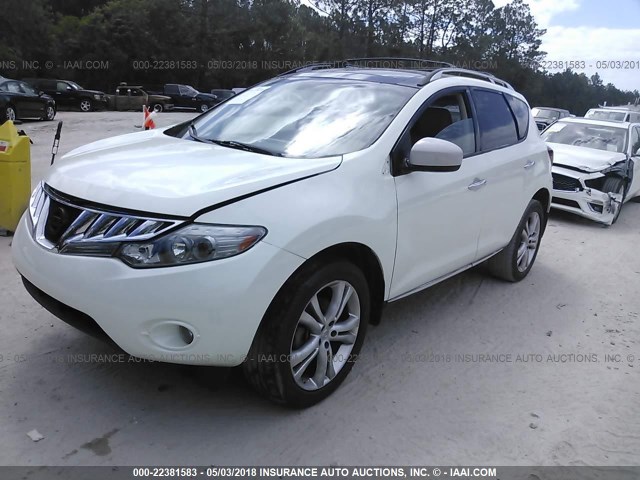 JN8AZ18W99W145383 - 2009 NISSAN MURANO S/SL/LE WHITE photo 2