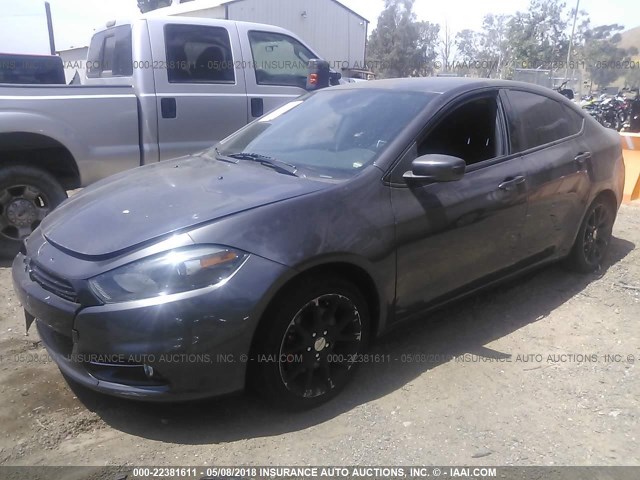 1C3CDFBB1FD126702 - 2015 DODGE DART SXT GRAY photo 2