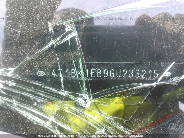 4T1BK1EB9GU233215 - 2016 TOYOTA AVALON XLE PLUS/PREMIUM/TOUR/LTD BLACK photo 9