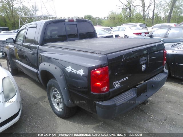 1D7HW28K06S506983 - 2006 DODGE DAKOTA QUAD/ST BLACK photo 3