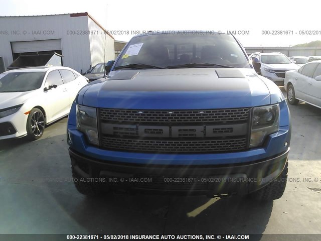 1FTFW1R60EFD09459 - 2014 FORD F150 SVT RAPTOR BLUE photo 6