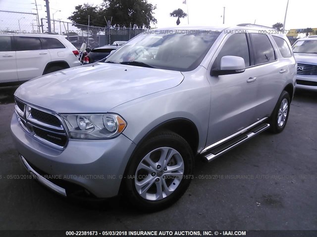 1D4SD4GT5BC688330 - 2011 DODGE DURANGO CREW SILVER photo 2