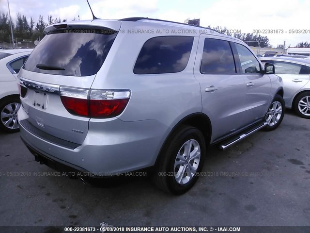 1D4SD4GT5BC688330 - 2011 DODGE DURANGO CREW SILVER photo 4