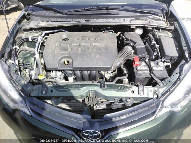 5YFBURHE9FP234105 - 2015 TOYOTA COROLLA L/LE/LE PLS/PRM/S/S PLS GREEN photo 10