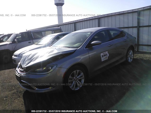 1C3CCCAB1FN761044 - 2015 CHRYSLER 200 LIMITED SILVER photo 2