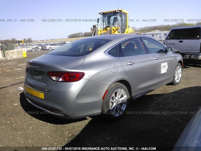 1C3CCCAB1FN761044 - 2015 CHRYSLER 200 LIMITED SILVER photo 4