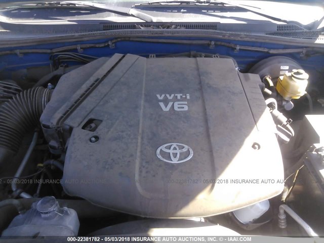 5TEJU62N29Z596925 - 2009 TOYOTA TACOMA DOUBLE CAB PRERUNNER BLUE photo 10