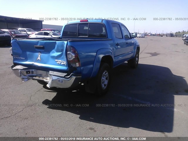 5TEJU62N29Z596925 - 2009 TOYOTA TACOMA DOUBLE CAB PRERUNNER BLUE photo 4