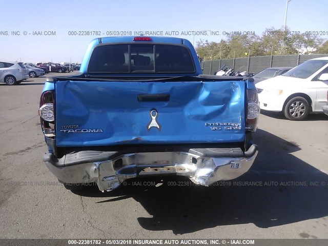 5TEJU62N29Z596925 - 2009 TOYOTA TACOMA DOUBLE CAB PRERUNNER BLUE photo 6