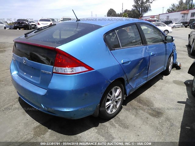 JHMZE2H77AS015427 - 2010 HONDA INSIGHT EX BLUE photo 4