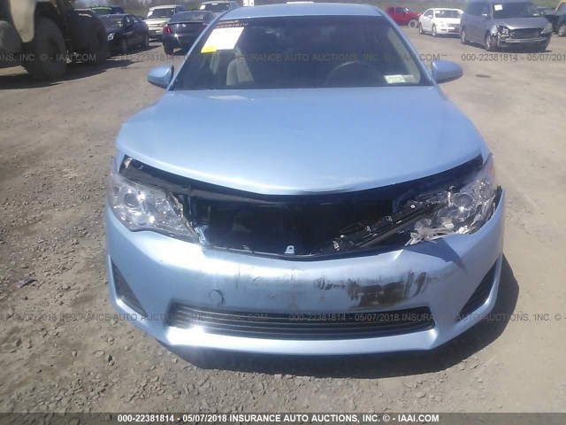 4T4BF1FK2DR310639 - 2013 TOYOTA CAMRY L/SE/LE/XLE Light Blue photo 6