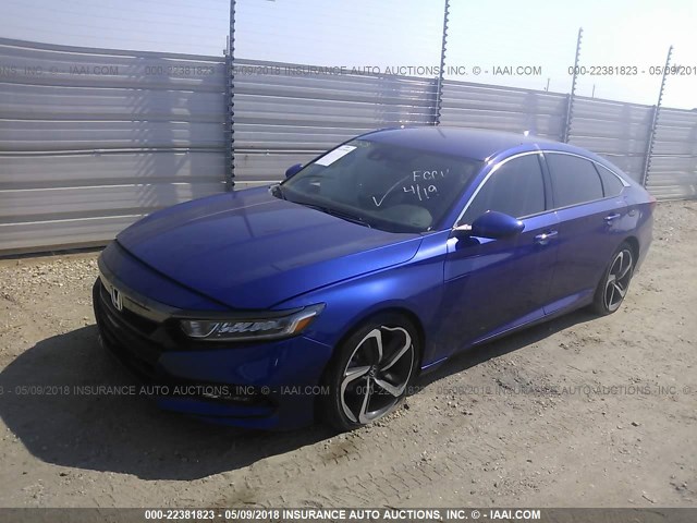 1HGCV1F36JA035693 - 2018 HONDA ACCORD SPORT 蓝色 照片 2