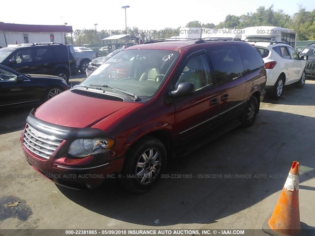 2C4GP54L15R199617 - 2005 CHRYSLER TOWN & COUNTRY TOURING RED photo 2