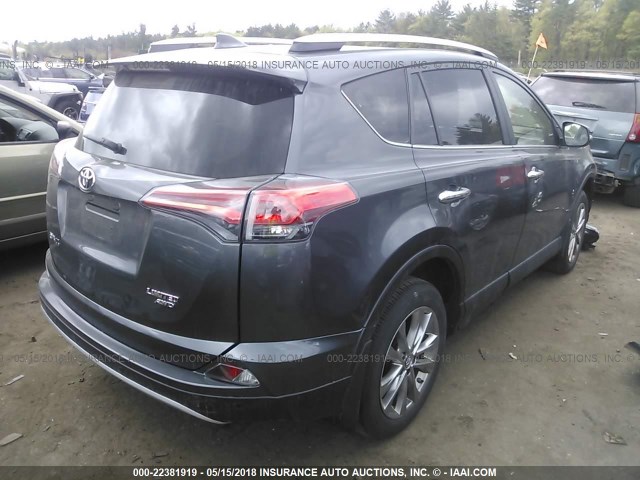 JTMDFREV4GD175802 - 2016 TOYOTA RAV4 LIMITED GRAY photo 4