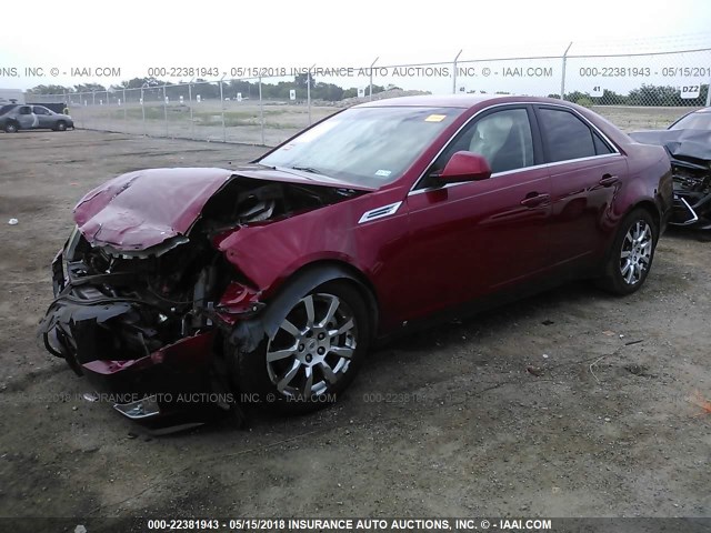 1G6DV57V980168834 - 2008 CADILLAC CTS HI FEATURE V6 RED photo 2