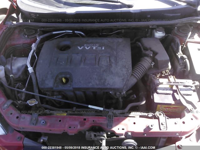 2T1KU40E59C033837 - 2009 TOYOTA COROLLA MATRIX  RED photo 10