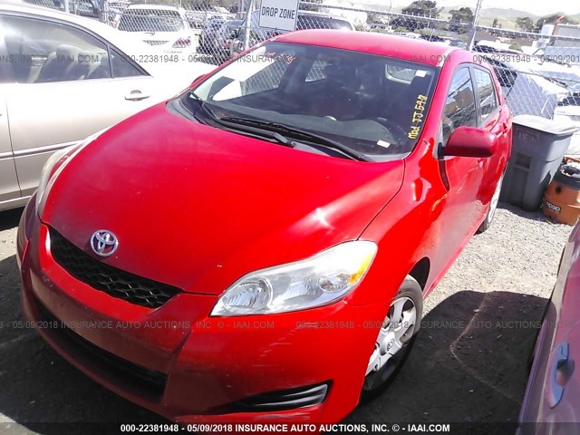 2T1KU40E59C033837 - 2009 TOYOTA COROLLA MATRIX  RED photo 2