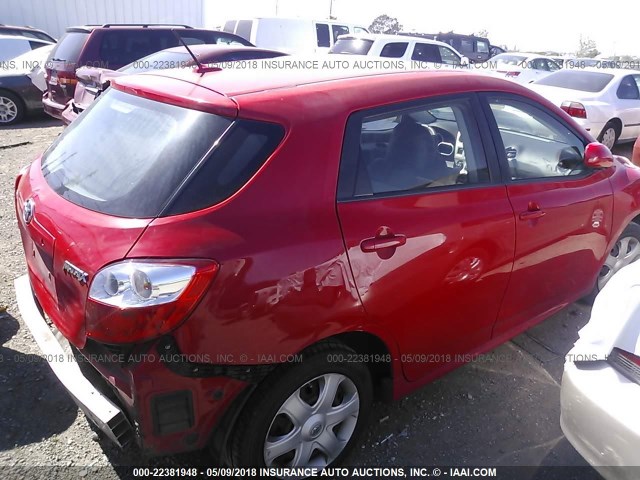 2T1KU40E59C033837 - 2009 TOYOTA COROLLA MATRIX  RED photo 4